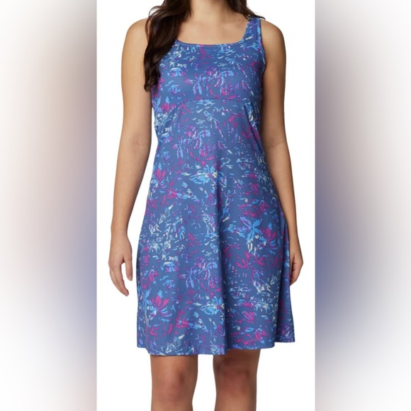 Columbia PFG Freezer III Sleeveless Dress Bluebell Kona Kraze Size Small NEW - Picture 1 of 11
